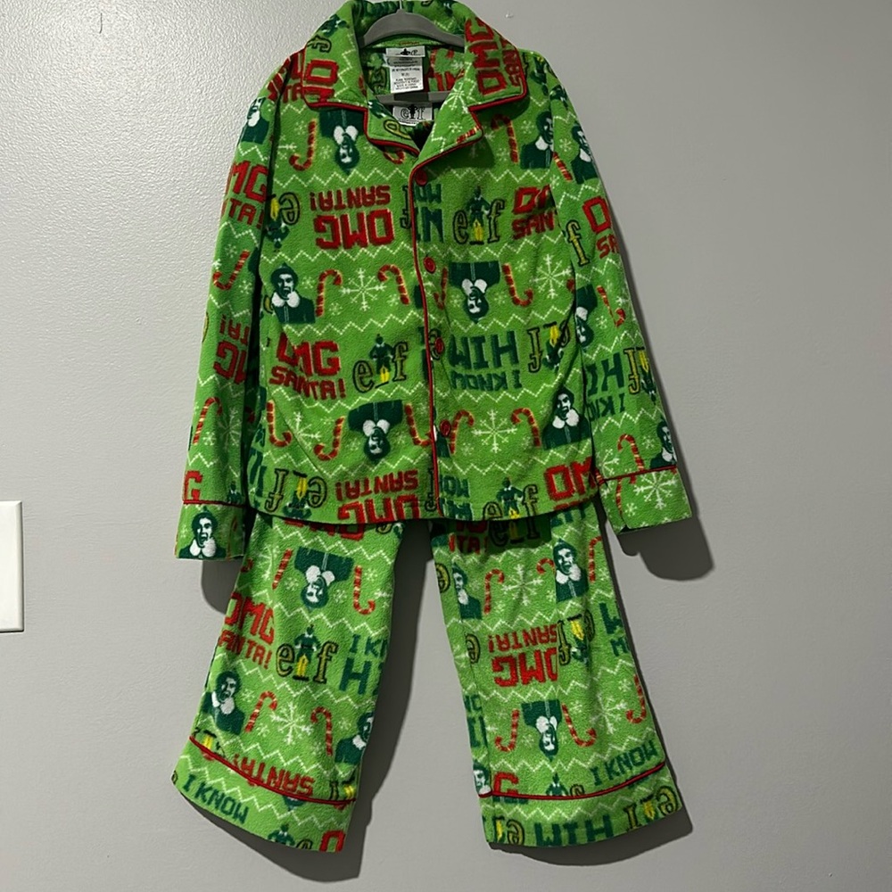 Buddy the Elf Kid’s Fleece Two Piece Pajamas Sz M (8)